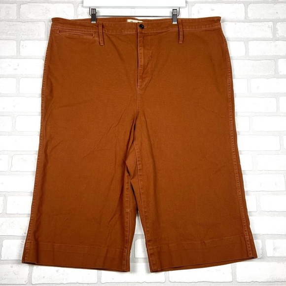 Madewell Emmett Wide-Leg Crop Pants Burnt Sienna, Size 37 Style J8985 - Picture 1 of 16